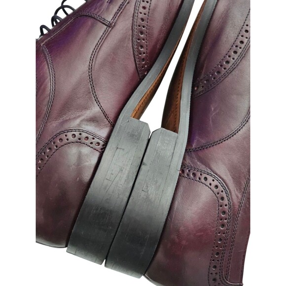 Johnston and Murphy Mens 11.5M Burgundy Leather Lace Wingtip Dress Shoes Oxford main image 9